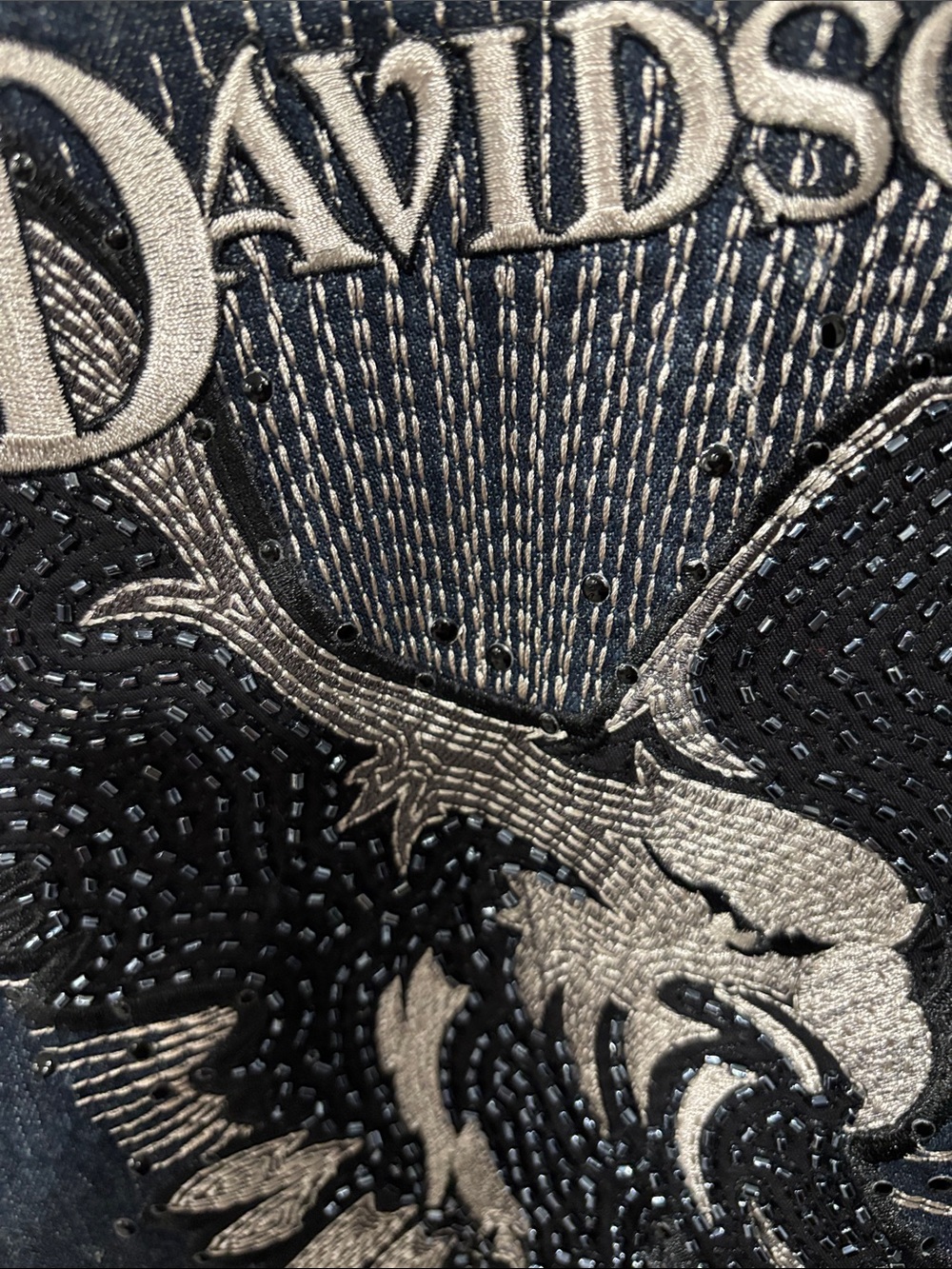 Harley-Davidson Women's Dark Indigo Denim Jacket with Embroidered Logo - Picture 4 of 4